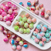 16mm Bicolor Ceramic Look Bead Mix
